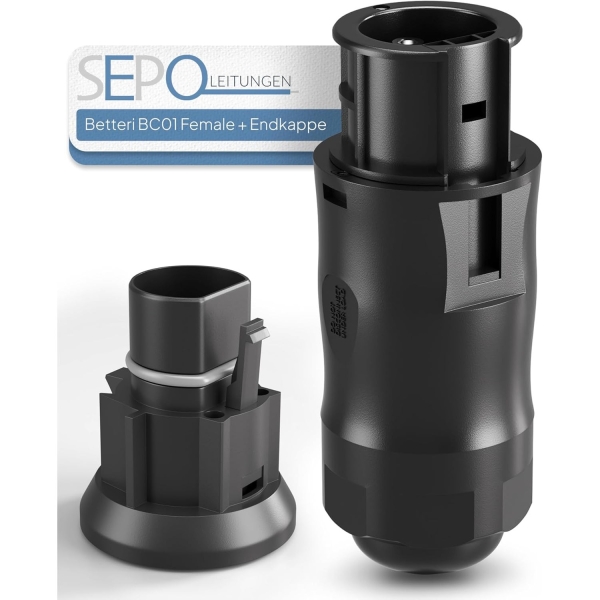 Set aus BC01 Female Buchse und Abdeckkappe