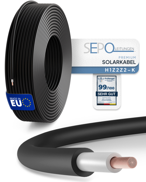 Solarkabel 6mm² –  H1Z2Z2-K - (Schwarz) 100 Meter