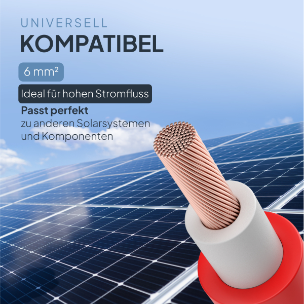 Solarkabel 6mm² –  H1Z2Z2-K - (Rot) 25 Meter