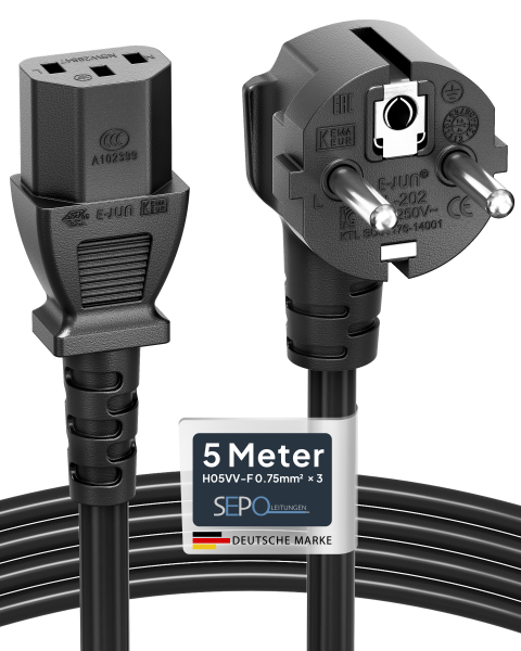 Kaltgerätekabel 0.75mm2 - 5 Meter