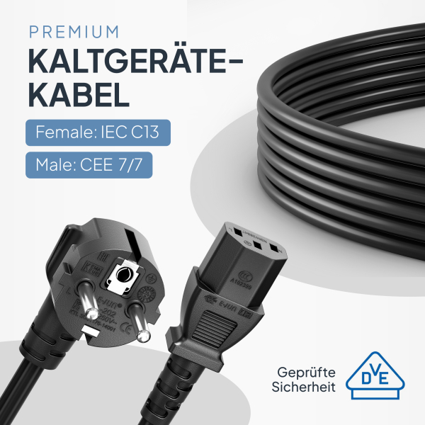 Kaltgerätekabel 0.75mm2 - 5 Meter