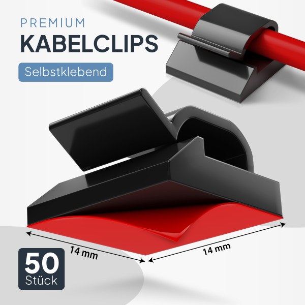 Kabelclips 50 Stück - Schwarz