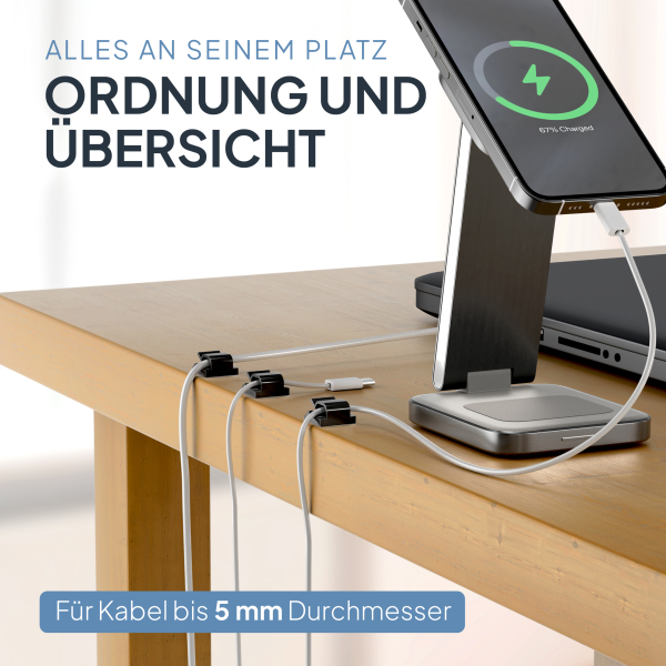 Kabelclips 50 Stück - Schwarz