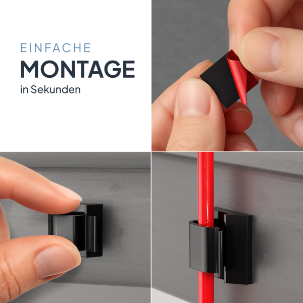 Kabelclips 50 Stück - Schwarz