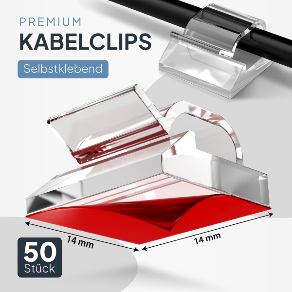 Kabelclips 50 Stück - Transparent