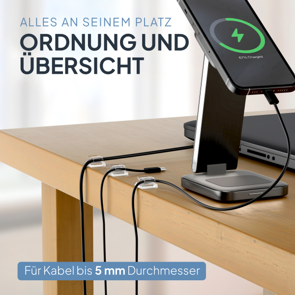 Kabelclips 50 Stück - Transparent